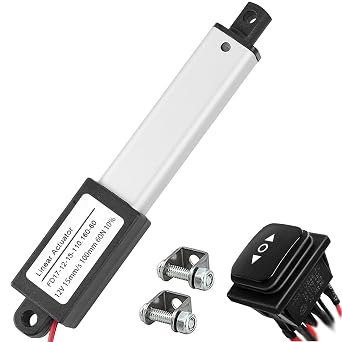 AWINLI Mini Linear Actuator 12V 4 Inch Stroke,60N/13.4Lbs,Speed 15mm/s Mini Waterproof Sports Actuator Small 12V with Mounting Bracket for Cabinets,Window Openers,Robots100mm