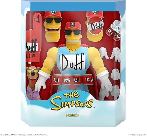 Miniatura 2 de Super7 Ultimates The Simpsons Duffman - Figura de acción de Los Simpson de 7 pulgadas con accesorios, colección clásica de programas de televisión y