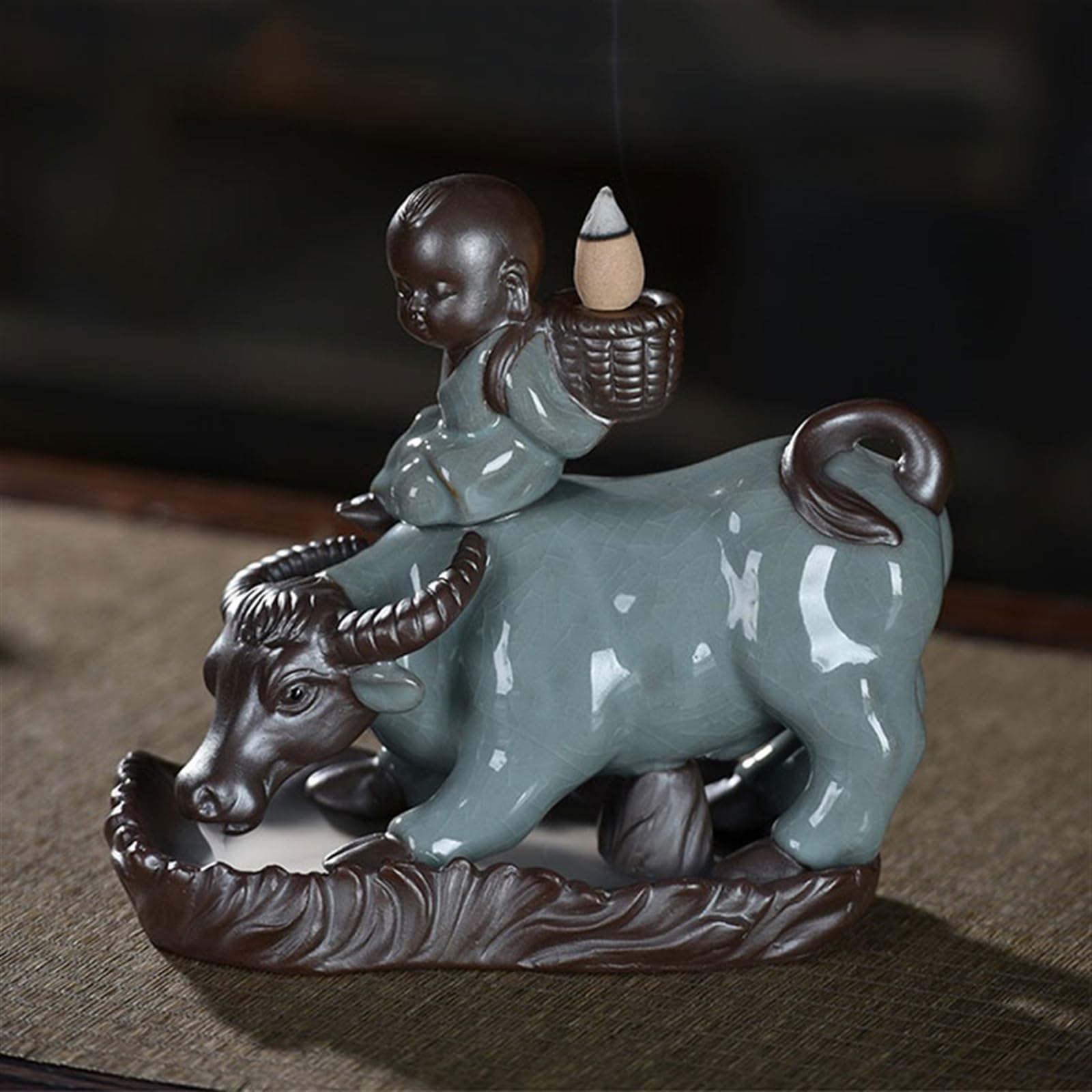 Porta Incenso Design creativo, bruciatore di incenso a flusso inverso, decorazione della scrivania, motivo di crepe personalizzato, portaincenso in ceramica Brucia-incenso