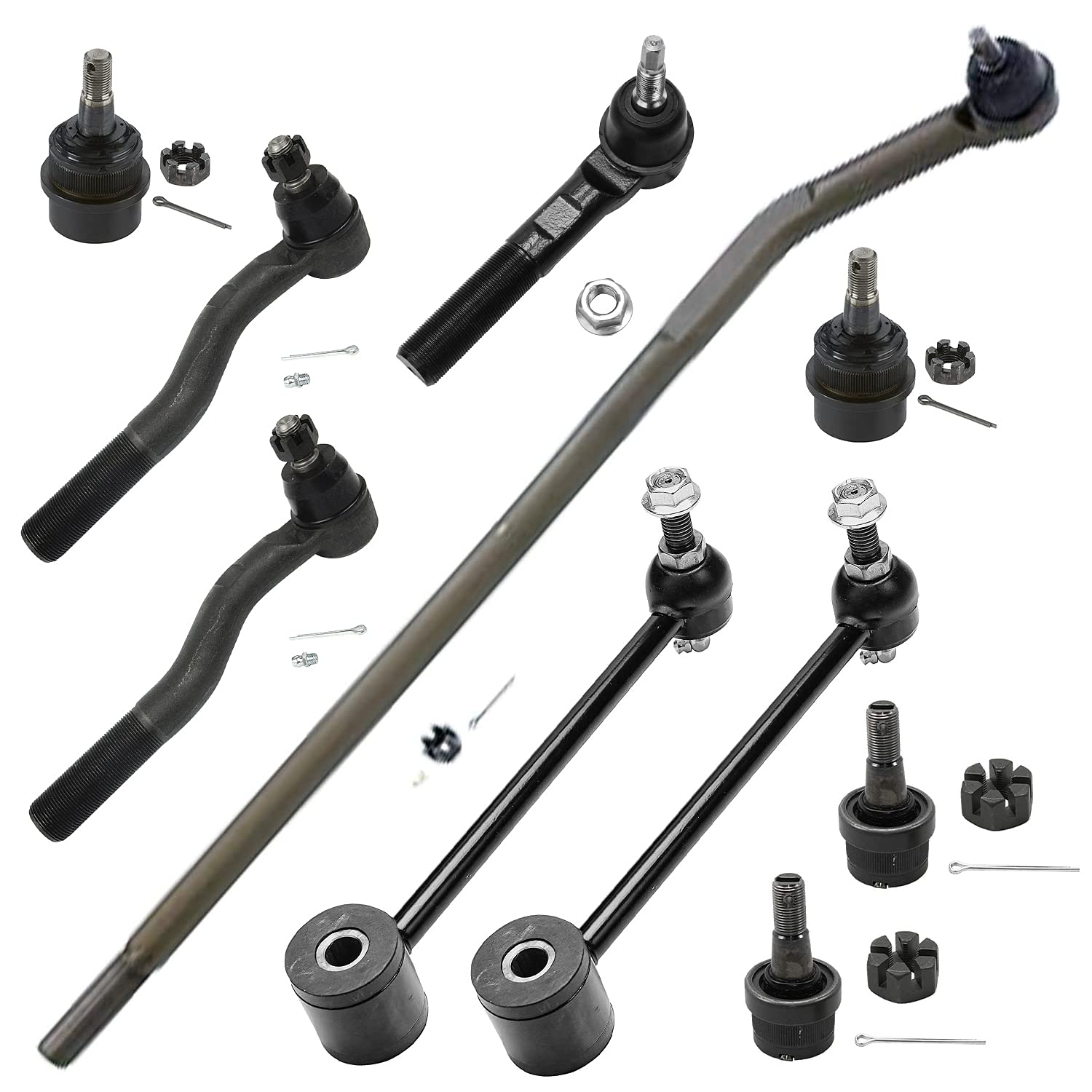Buy Detroit Axle Front & Rear Tie Rods + Rear Sway Bars + Front Ball