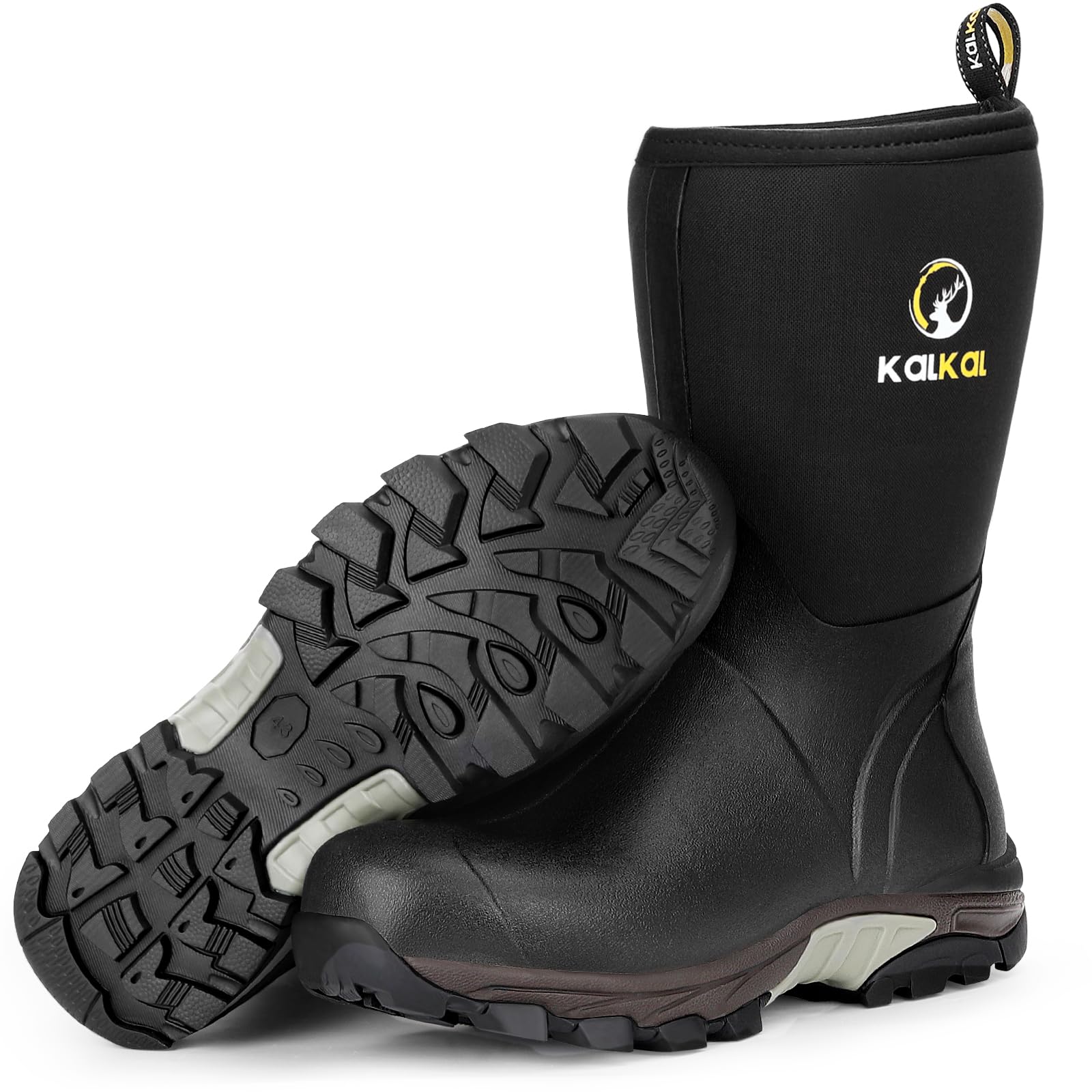Rubber Boots for Men, Waterproof Mid Calf Mens Rain Boots, 6mm Neoprene Insulated Mens Rubber Work Boots for Hunting Gardening Farming Fishing Mud Working, Size 7-14-image-28