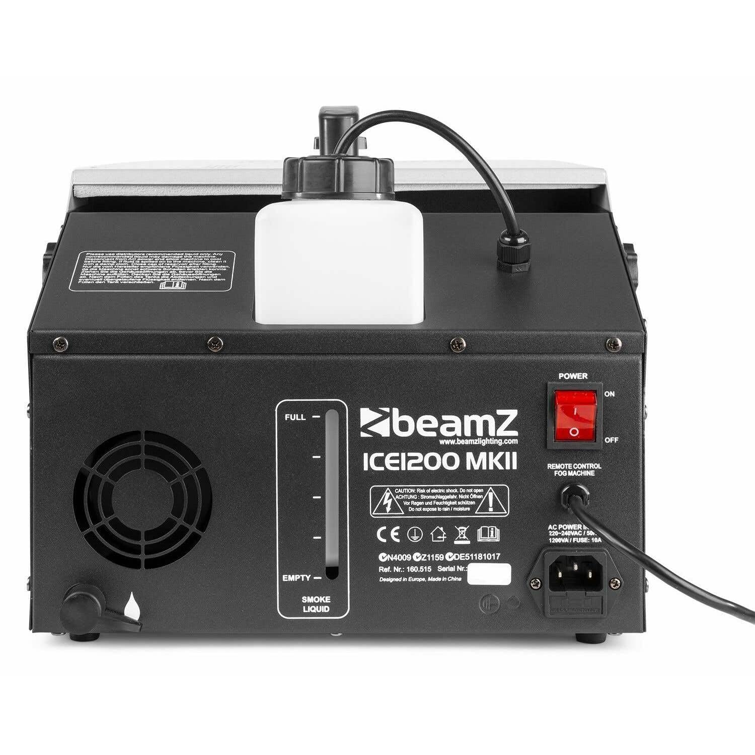 BeamZ ICE1200 MKII Bodennebelmaschine - Low Fog Machine, 1200 Watt Bodennebler, Rauchmaschine, Boden Nebelmaschine für Hochzeiten, Konzerte, Bühnenveranstaltungen und Partys