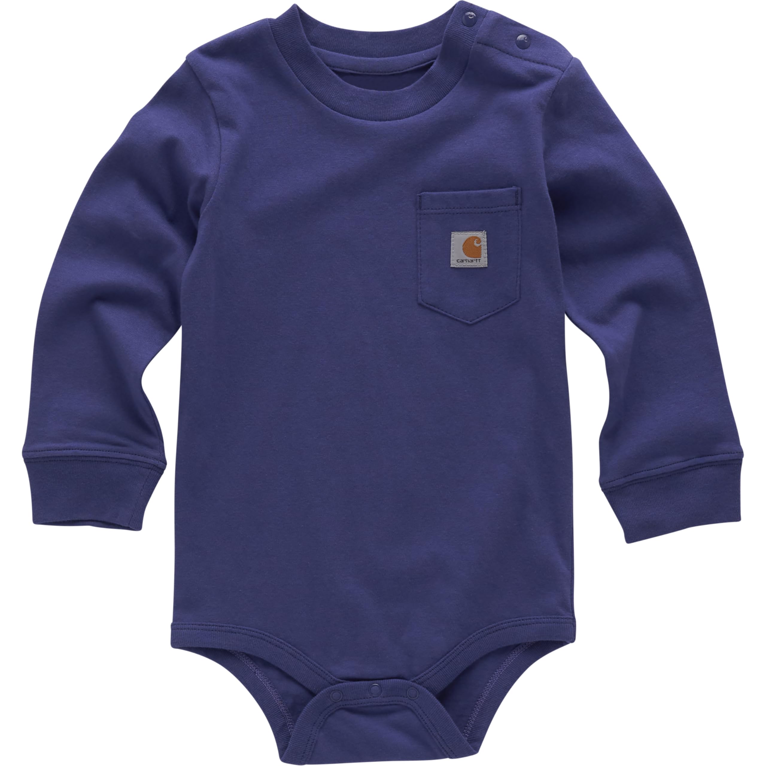 Carhartt Unisex Baby Long-Sleeve Bodysuit | 100% Cotton | Made From Breathable, 100% Cotton Jersey | Easy Changes 3 Months Navy Blue