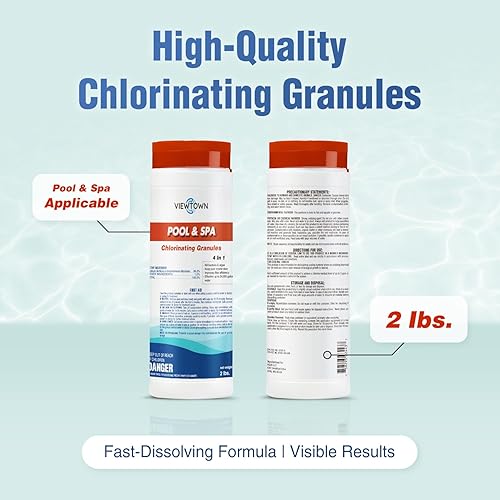 Miniatura 2 de Gránulos de cloración para piscinas, spas y jacuzzis - Mata bacterias y algas, fórmula de disolución rápida (2 libras)