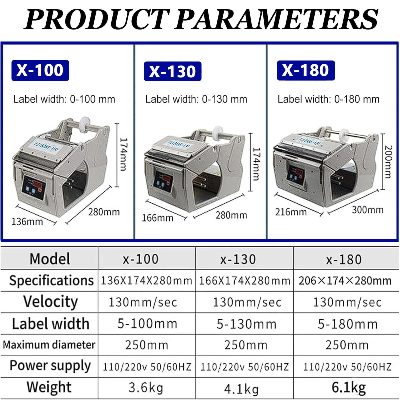 Macchina per Etichette Elettrica Regolabile,Distributore Automatico di Etichette,con Display Digitale,Macchina per Etichette con Conteggio Automatico,X-130mm