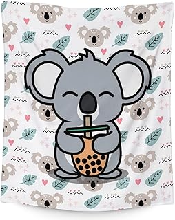 Koala Blanket Gifts - 40x50 Inches Cute Throw Blanket for Women & Girls - White Soft Fuzzy Plush Blankets for Couch, Sofa