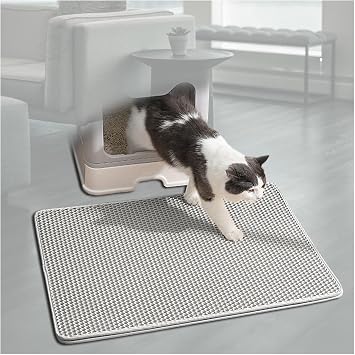 Eva Cat Sand Removing Mat, Anti-Slip, Waterproof, Mildew Resistant, Odor Prevention, Easy to Clean, Massage, Cat Sand Catcher, Toilet Locker, Cat Mat, Gray-M