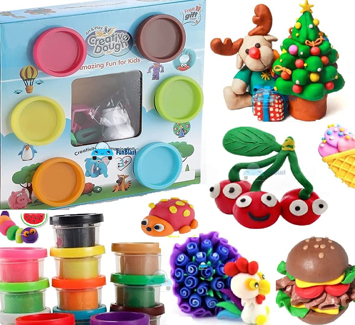 FunBlast Clay and Dough for Kids, Activity Clay Toys with Moulds – (6 Pcs Clay & Mould; Random Color) (B097DYZ5LQ) Amazon Price History, Amazon Price Tracker