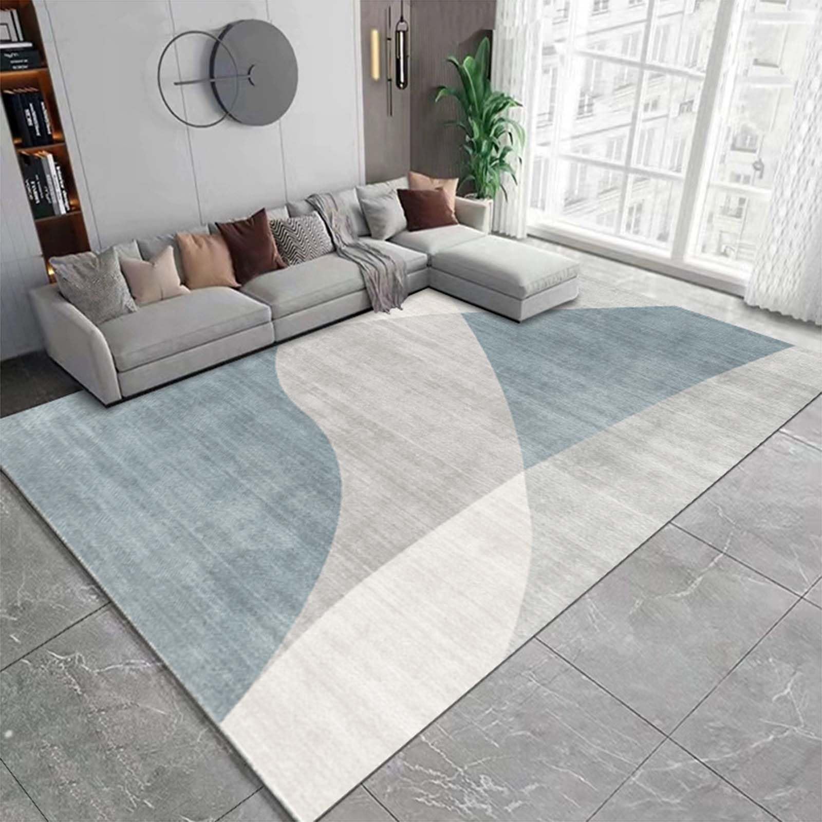 Living Room Rug Living Room Square Modern Cubic Washable Area Rug Abstract Soft Faux Short Pile Extra Large Area Rugs for Bedroom Dining Room Non Slip Non Shedding Rug,A,140CM*200CM