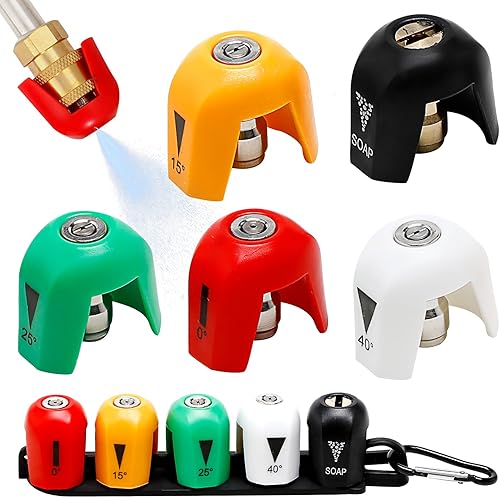 Juego de 5 puntas de boquilla para lavadora a presión SPX3000-TPS de conexión rápida con base, compatible con Sun Joe SPX serie 3000 y lavadoras a
