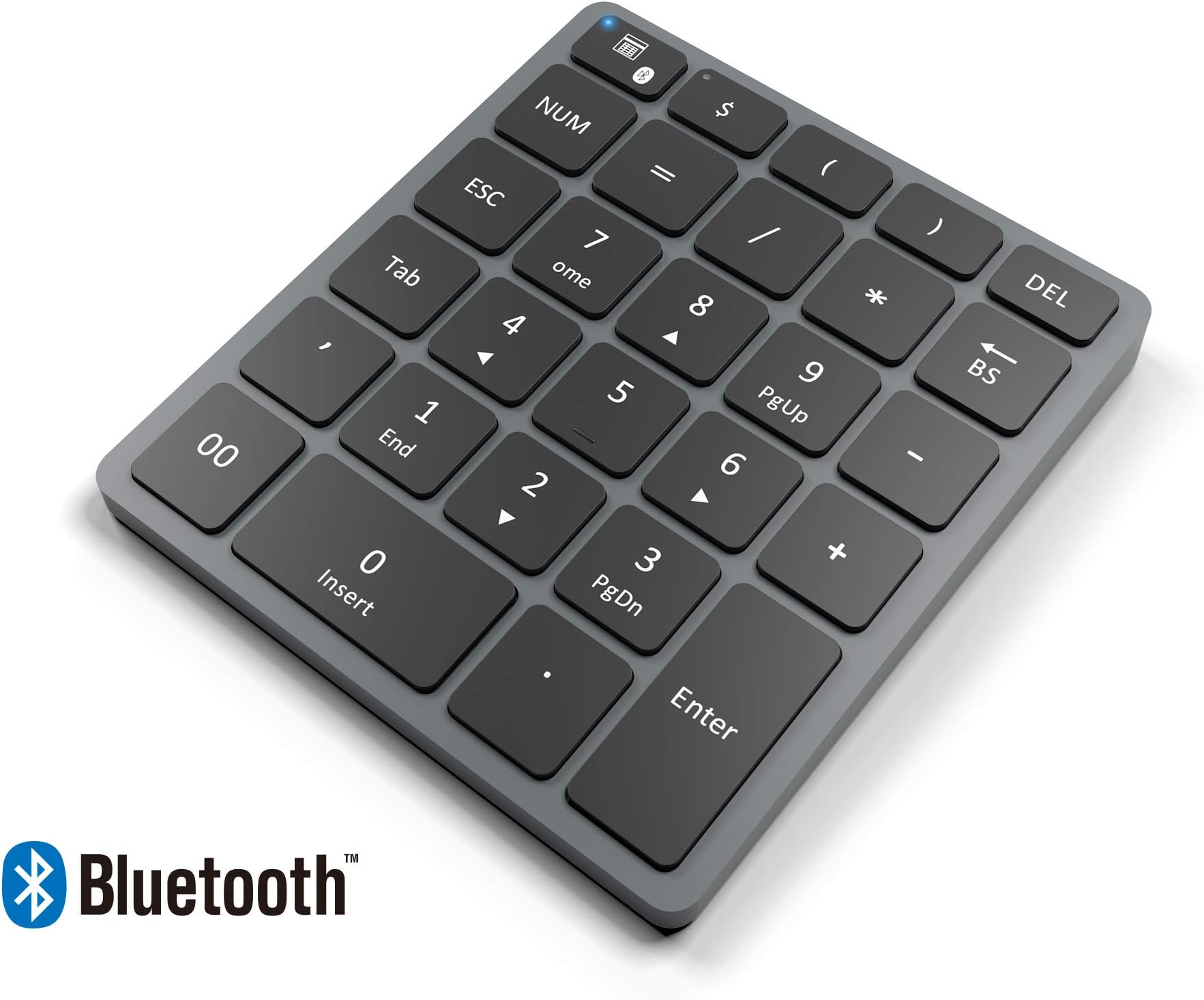 Bawanfa Bluetooth 3.0 Numeric Keypad, Portable Wireless Bluetooth 28-key External Number pad with Multiple Shortcuts compatible with Windows/Surface Pro/iMac/Mackbook/iPad/Android Tablet/Smartphone