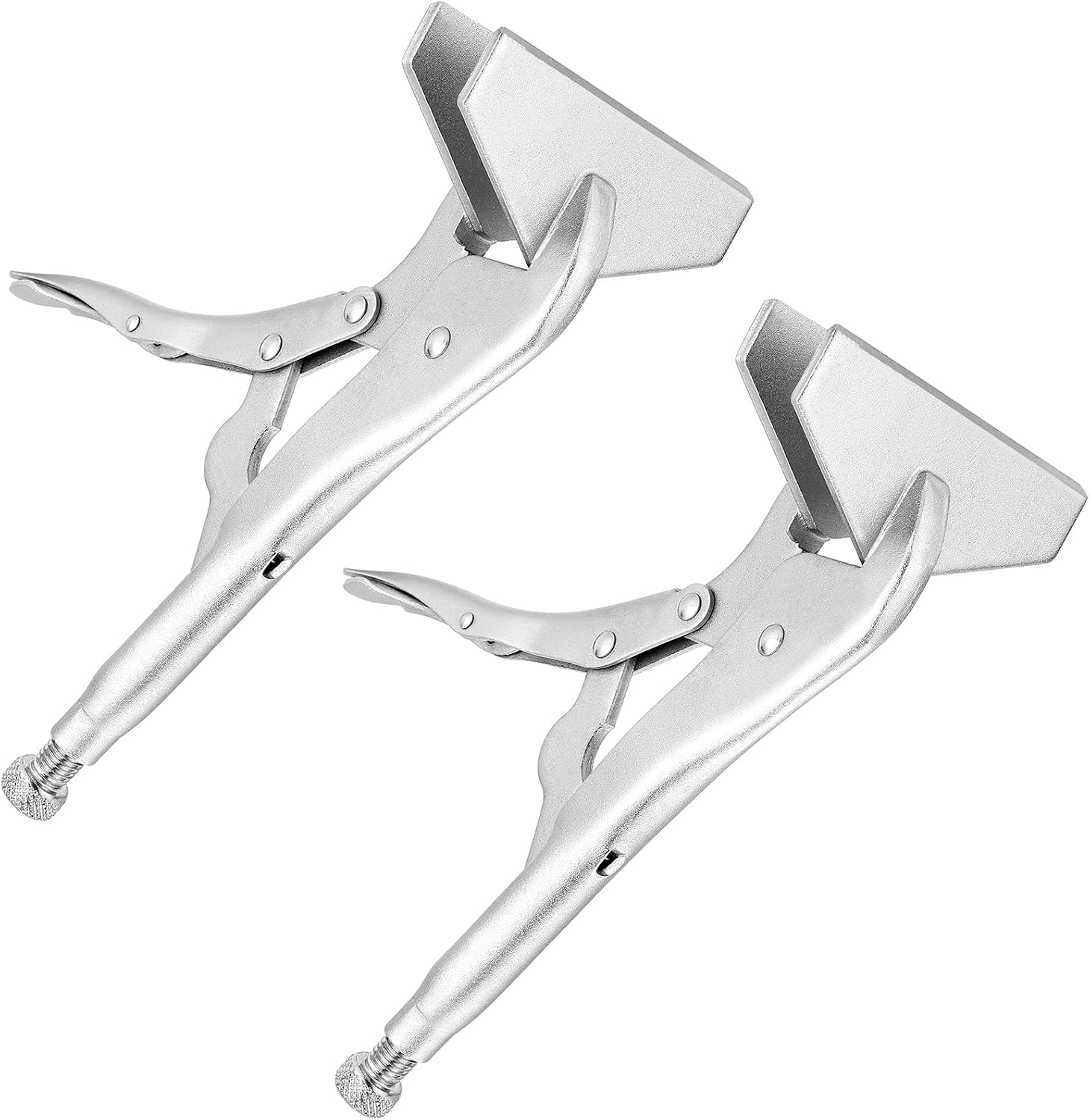 10" Locking Sheet Metal Clamp 2 Pack | Nickel-Plated Sheet Metal Grip Tool, Heavy Duty Welding Locking Pliers with Adjustable Opening