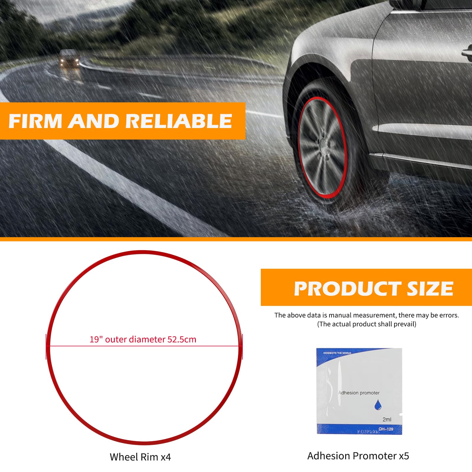 Wheel Rim Protector Set of 4, 19 Inch Alloy Rim Guards for Car Rims Compatible with Tesla Model Y 3 Honda CRV Toyota Camry Ford Mustang Mach-E Nissan Hyundai Audi A4 A6 Mazda CX-90 Lexus RX