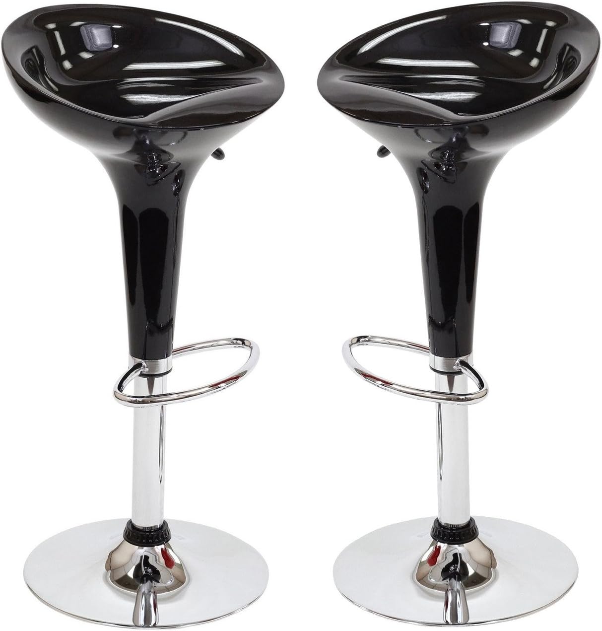 Modway Furniture Ice Cream Bar Stools Set of 2 in Black