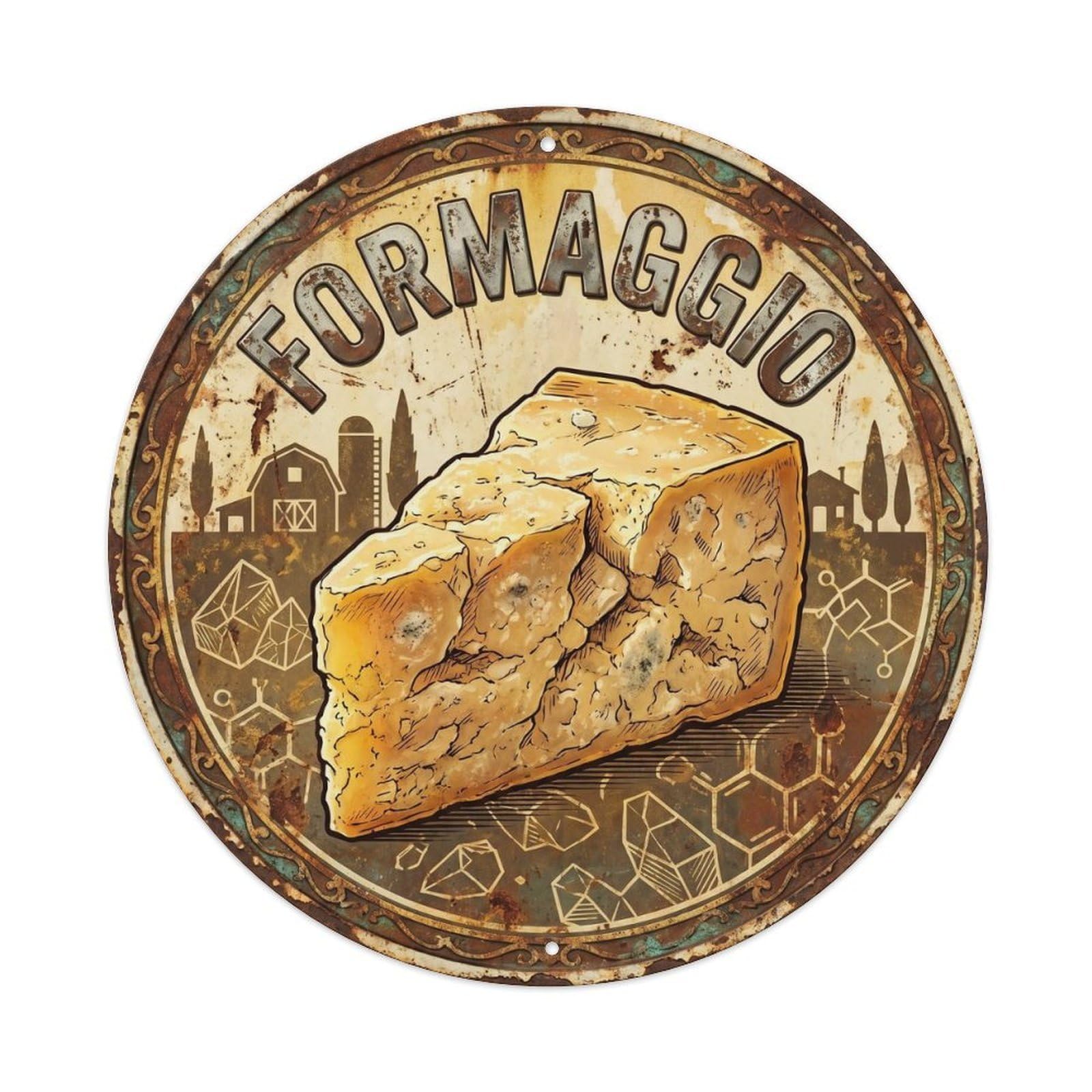 Regional Cuisine Charcuterie Board Cheese Heritage Metal Tin Sign