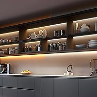 Vista 6 de VST Smart Under Cabinet Lighting 6 Bars - UL Listed CRI 93+ Adjustable COB Strip Lights, Alexa & Google Home Compatible, App/Voice/Hand Wave Control