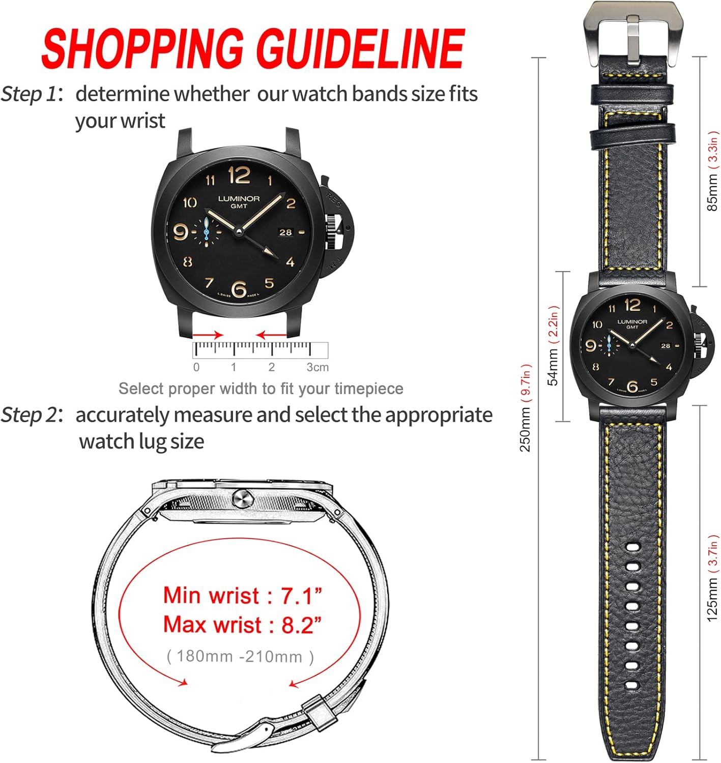 Hemsut Genuine Leather Watch Band, Retro Vintage 20 22 24 26mm Handmade Replacement Leather Watch Strap for Men and Women - Image 4