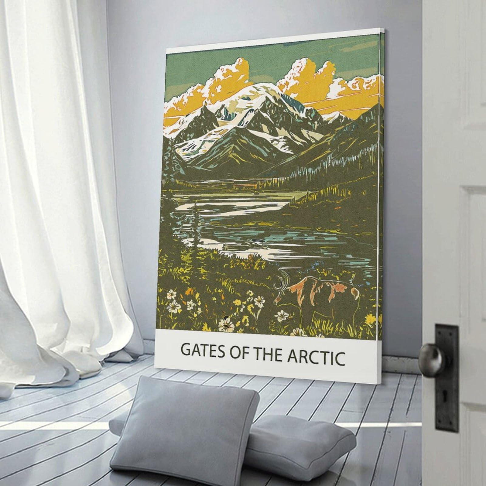 Junmoney Gates of The Arctic Canvas Wall Decor, 24x36inch(60x90cm), for Lounge Decor, Bedroom Walls Or Flats, Eye Catching Artwork for Blank Walls