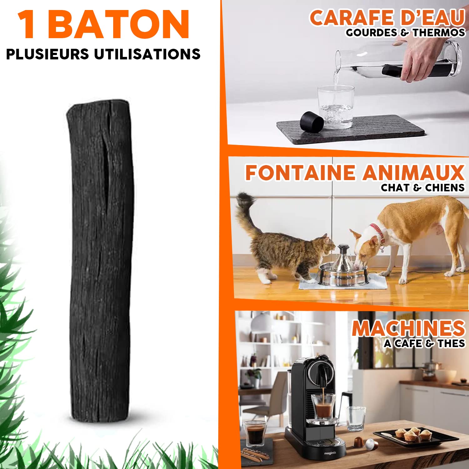 Charbon Binchotan Purificateur D'eau - 100g - Vrai Charbon De Chêne Wakayama - Pour Carafe 1L - Naturel