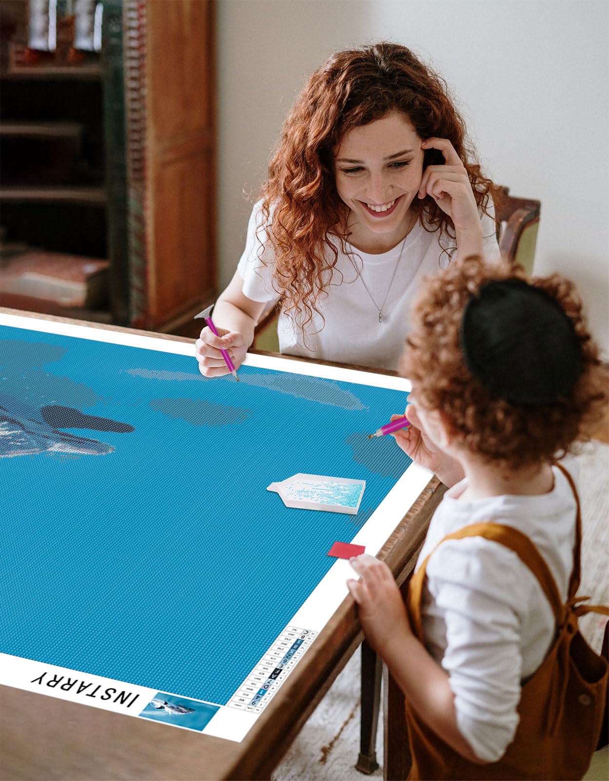 Instarry 5D Diamond Painting Quadri Grandi Dimensioni Simpatico Delfino Decorazione per Casa e Pareti 120x60 cm