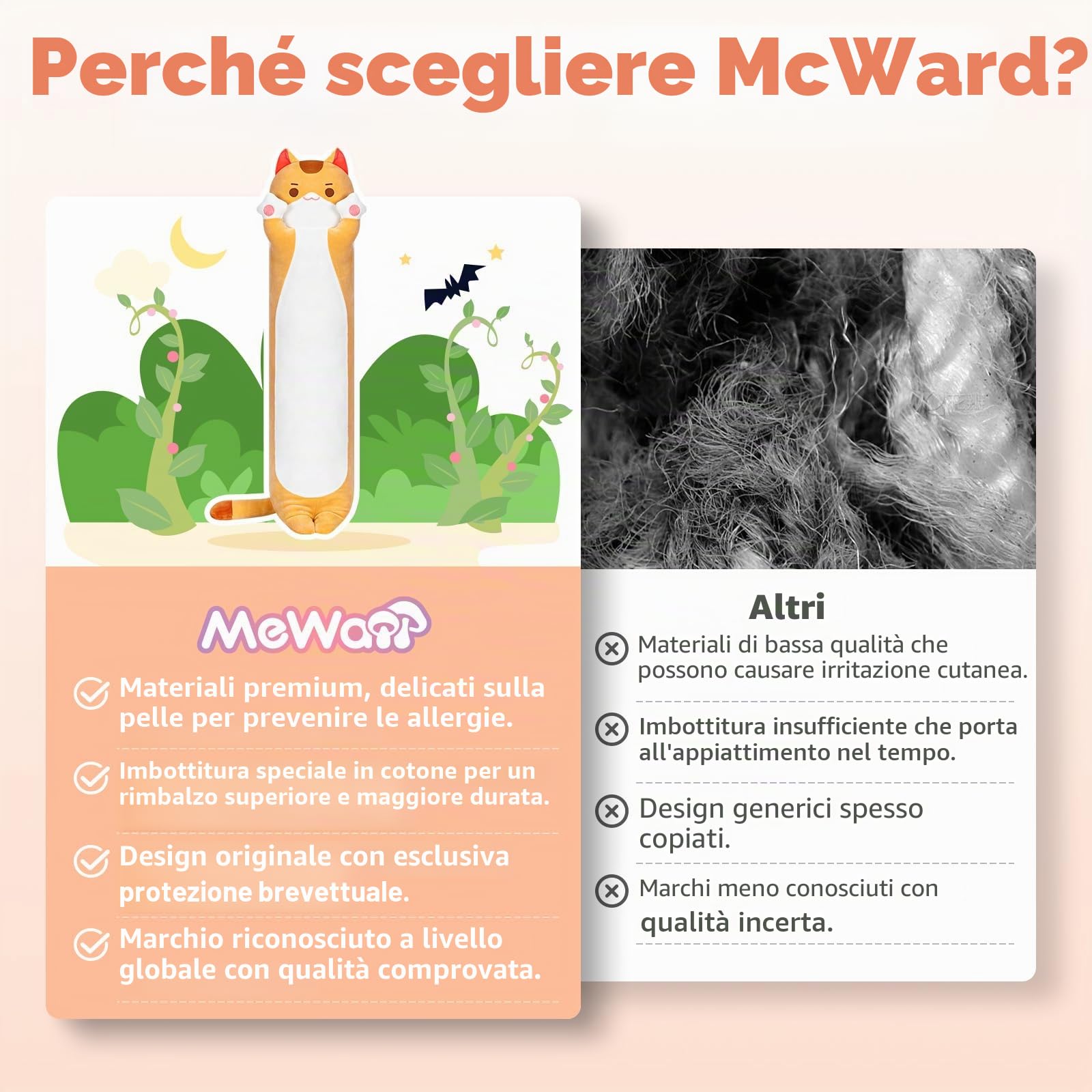 Mewaii Peluche Gatto Cuscino che Respira Kawaii 50CM per Bambina Cuscino di Peluche Gigante Animali Giocattoli Abbraccio Morbido Pupazzo Giocattolo Regalo per Ragazza