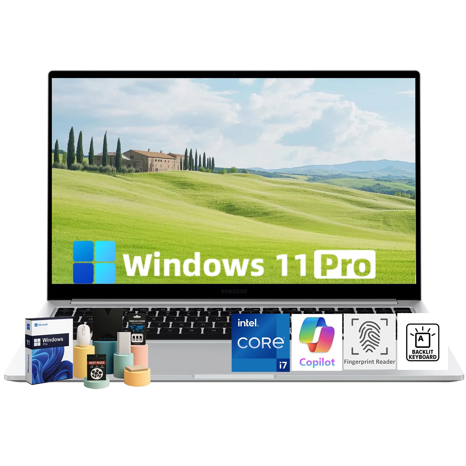 15.6FHD Galaxy Book4 Laptop - Intel Core 7 150U(10 Core) Processor, 16GB RAM, 1TB SSD, Backlit Keyboard, Fingerprint, Copilot AI PC Windows 11 Pro for Business & Students