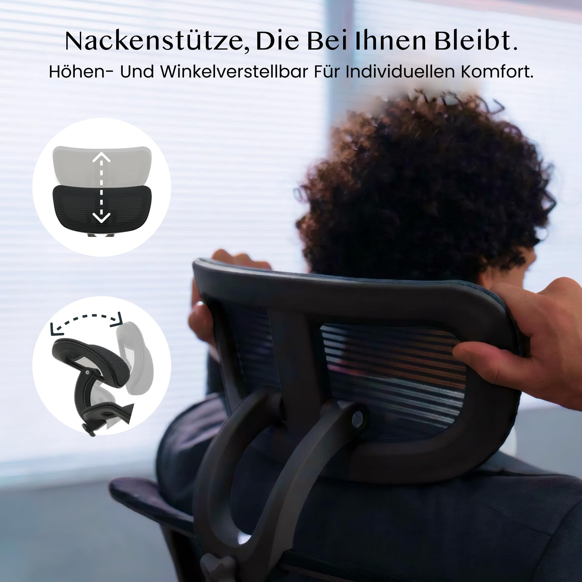 FLEXISPOT Ergonomischer Bürostuhl Foldex, Klappbarer Bürostuhl für Kleine Räume mit Lendenwirbelstütze, Höhenverstellbaren Armlehnen, 2D Kopfstütze, Fußstütze, Schwarz