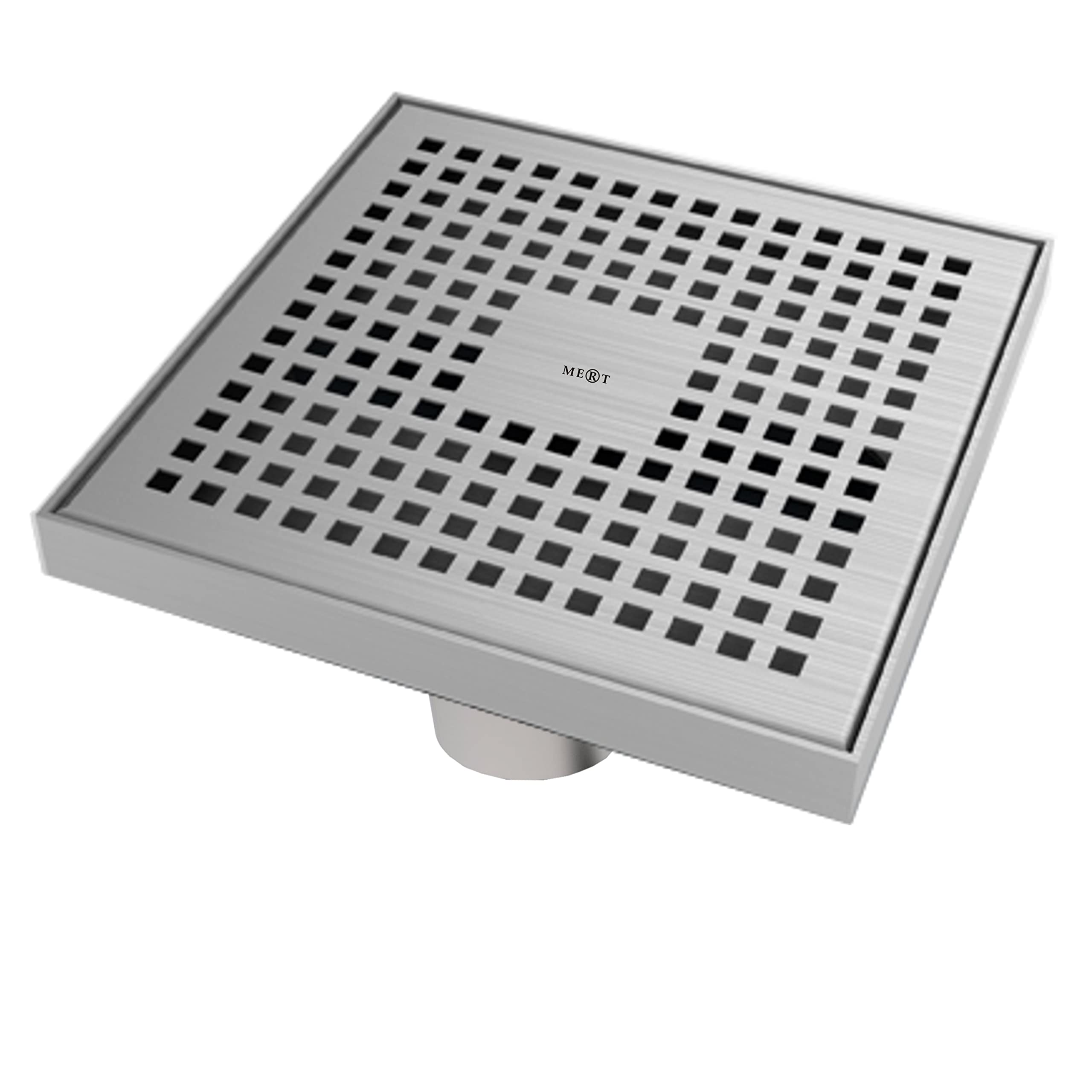 Bodenablauf 200x200 mm Edelstahl – Duschablauf mit Geruchsverschluss – Ablaufgarnitur begehbare Dusche – Edelstahlrost