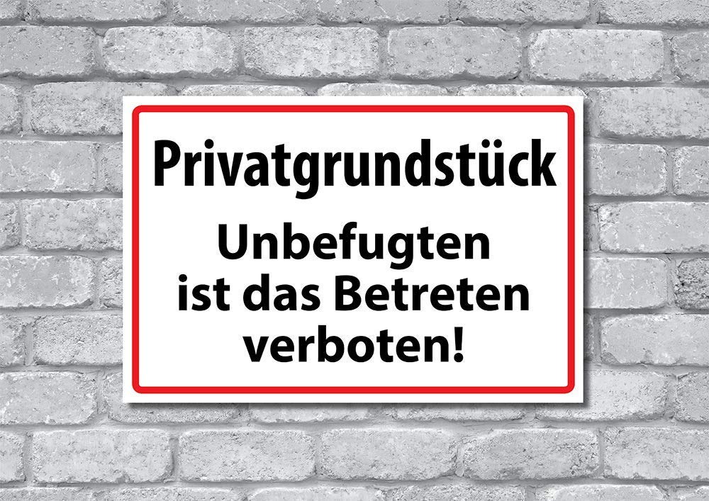 STROBO XXL Privé perceel Unbevoegd ist das betreden und