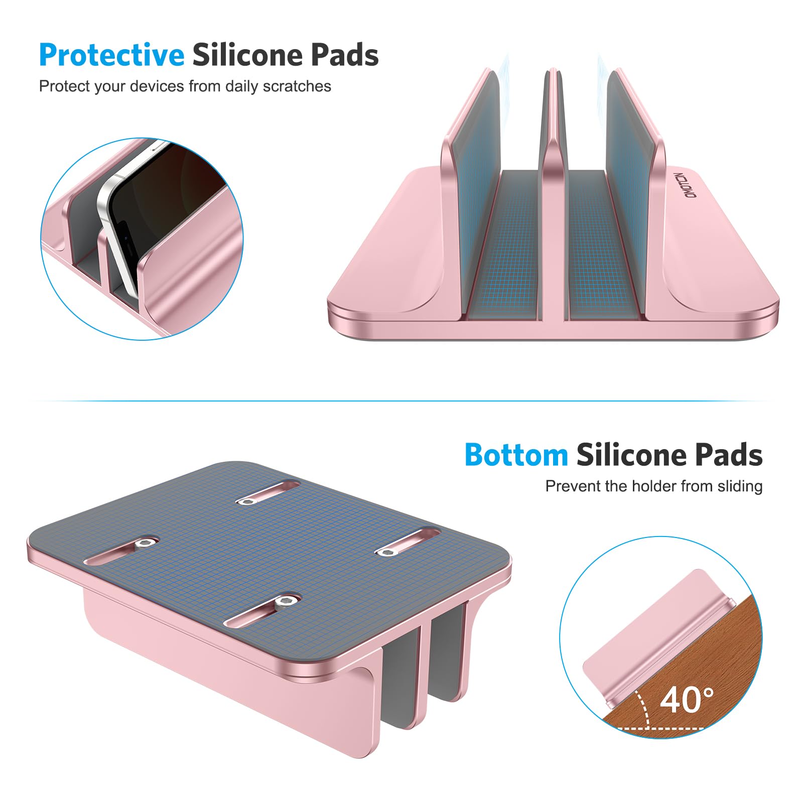OMOTON [Updated Dock Version Vertical Laptop Stand, Double Desktop