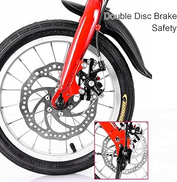 Mini Folding Bike, Lightweight Commuter Bicycle with Dual Disc Brakes and Rear Rack for Adults, Ideal for City Commuting