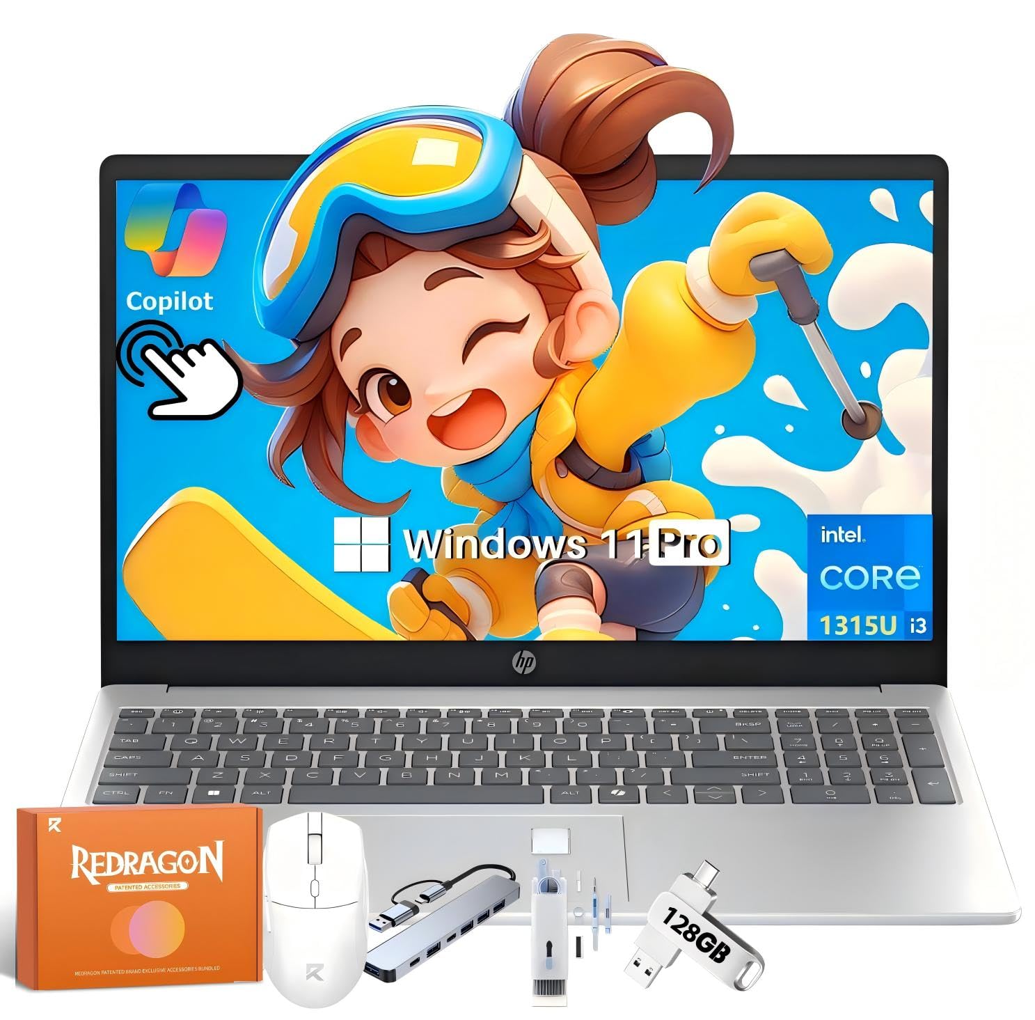 2025 New 15.6" Touchscreen Laptop for Business & Student, 13th Gen Intel i3-1315U up to 4.5 GHz, 32 GB RAM, 1 TB SSD, Intel UHD Graphics, Copilot AI PC, Wi-Fi 6, Long Battery Life, Windows 11 Pro