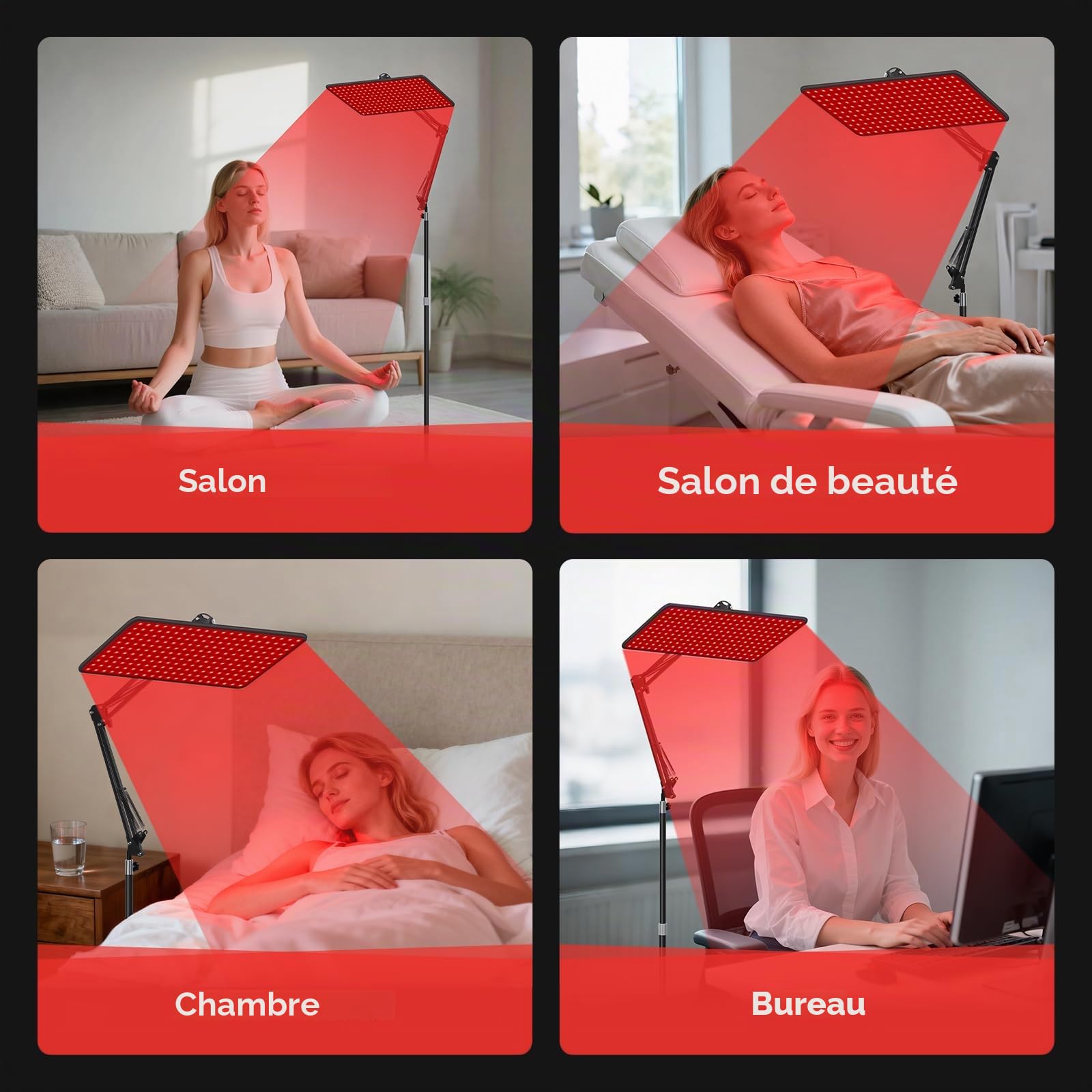 Morfone Lampe à Lumière Rouge Corps et Visage, Lampe Infrarouge avec 200 LED, (660 nm, 850 nm, 940 nm) Panneau Lumière Infrarouge avec Lunettes de Protection (Ne Produit Pas de Chaleur)