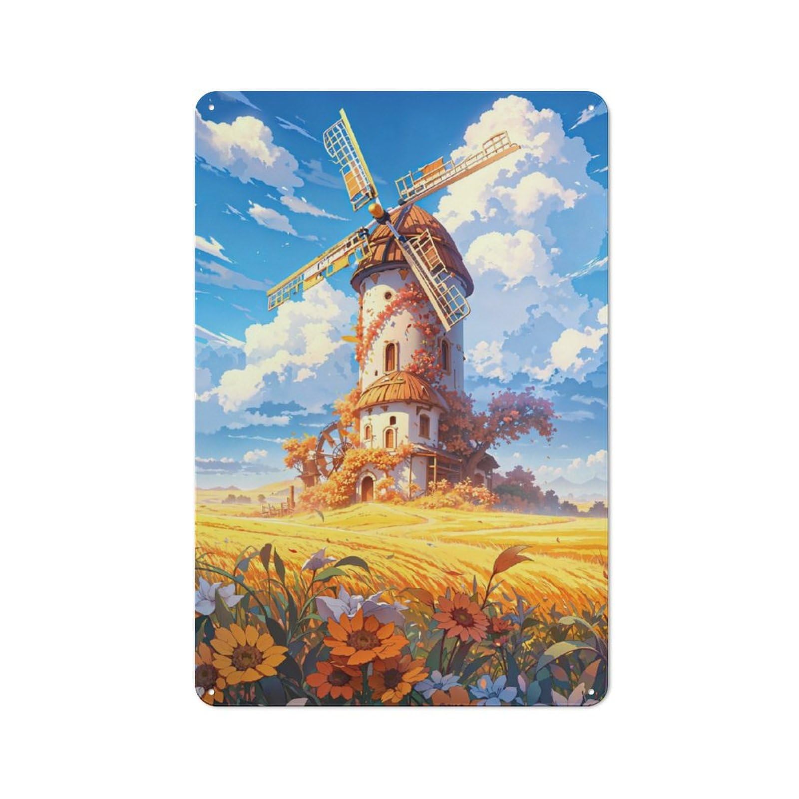 Junmoney Harvest Season Retro Metal Plaque 30X20cm For Lounge Or Reading Corner, Winter Wall Decor For Reading Corner Decorators