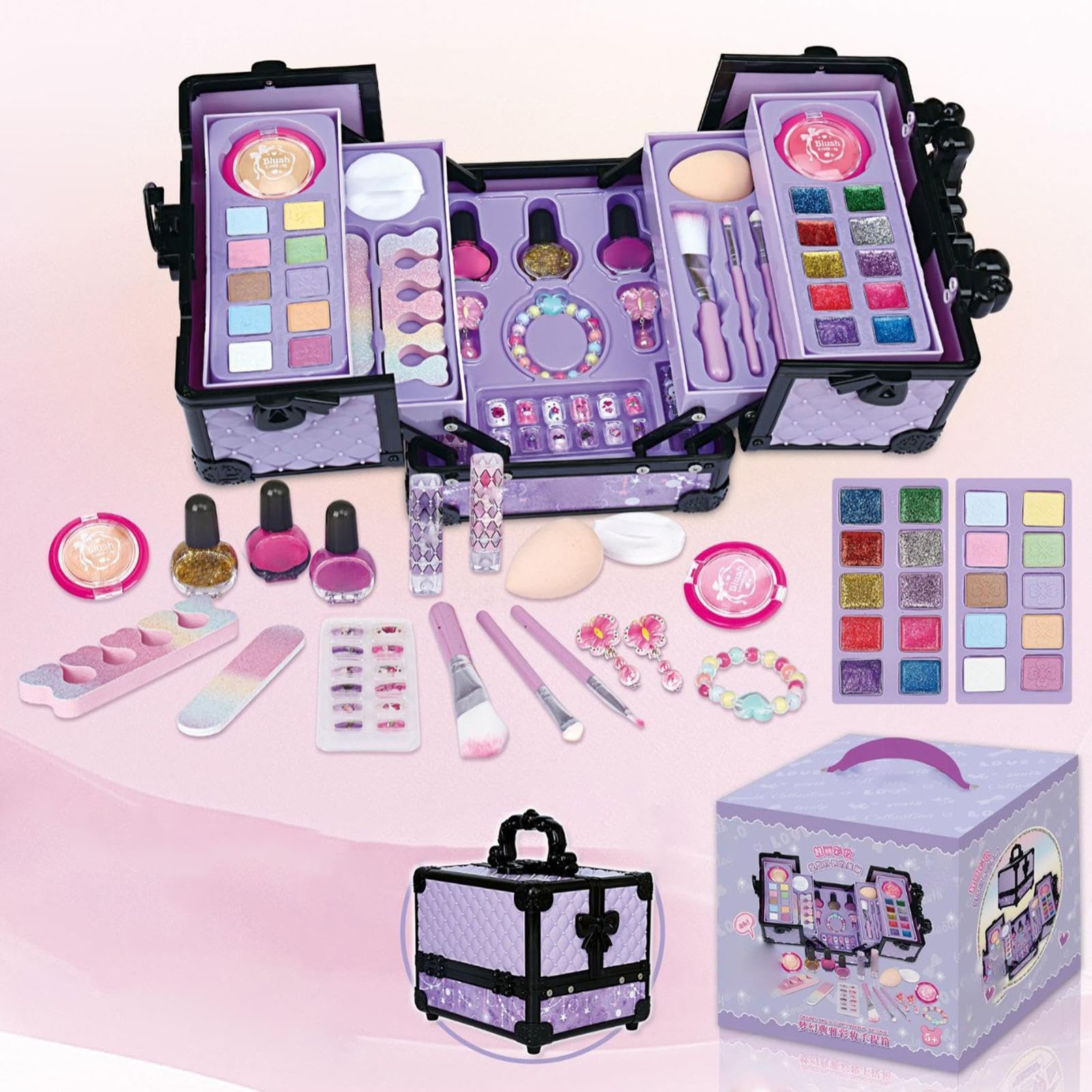 Set Trucchi Bambini Cosmetici Lavabili Con Custodia | Kit Trucco per Bambini 4-12 Anni Per Bambini 4-12 Anni, Ideale per Feste di Compleanno, Travestimenti e Giochi di Ruolo