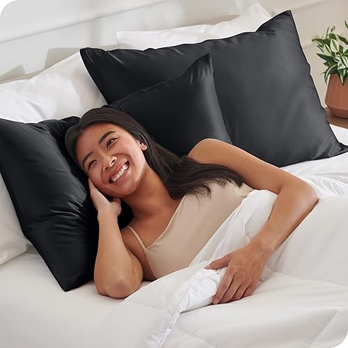 Miniatura 5 de Bare Home Fundas de almohada de satén para cabello y piel, paquete de 2 unidades estándar (20 x 26), fundas de almohada de lujo, cierre de sobre,
