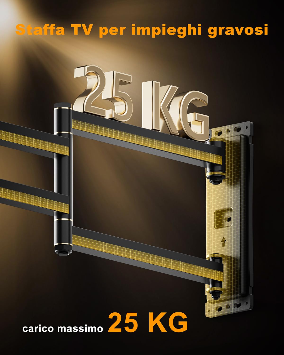 Supporto TV Parete Braccio Extra Lungo 1036mm, 180° Rotazione Supporto TV Monitor per LCD/LED da 13 a 43 Pollici, Braccio TVs Girevole Inclinazione Estensibile Fino a 25kg, VESA 200x200mm