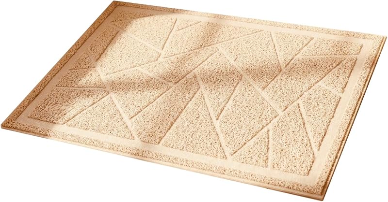 Tapete para Caixa de Areia de Gatos WePet em PVC com Retenção de Granulados, Mosaic, Grande, Bege