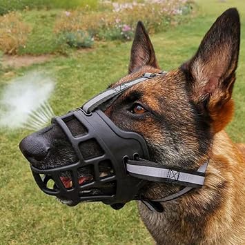 Dog Muzzle, Soft Basket Muzzle for Dogs, Stop Biting, Chewing and Barking,4