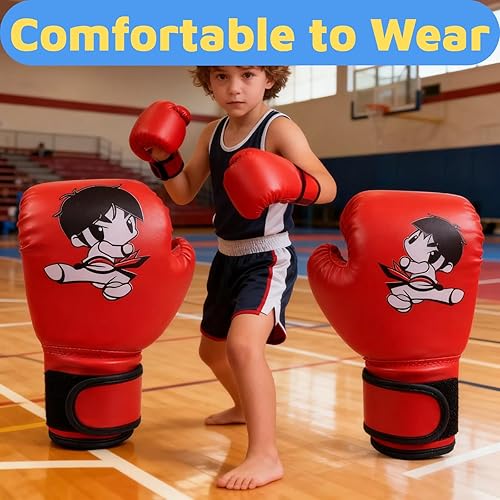 Miniatura 4 de Guantes de boxeo para niños, guantes de boxeo para niños, guantes de boxeo para niños de 3 a 8 años, guantes de boxeo rosa