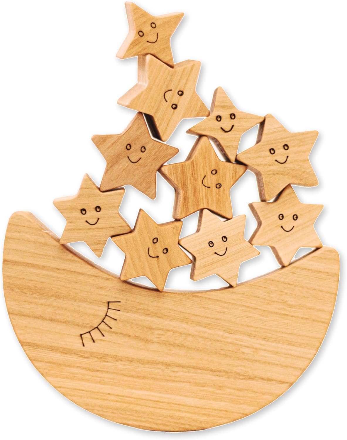 READY TO SHIP Montessori Balance Toy, Building Stars Set, Personalized Gift For Kid, Wooden Stacking Toy, Toddler Birthday Gift, Nursery Decor