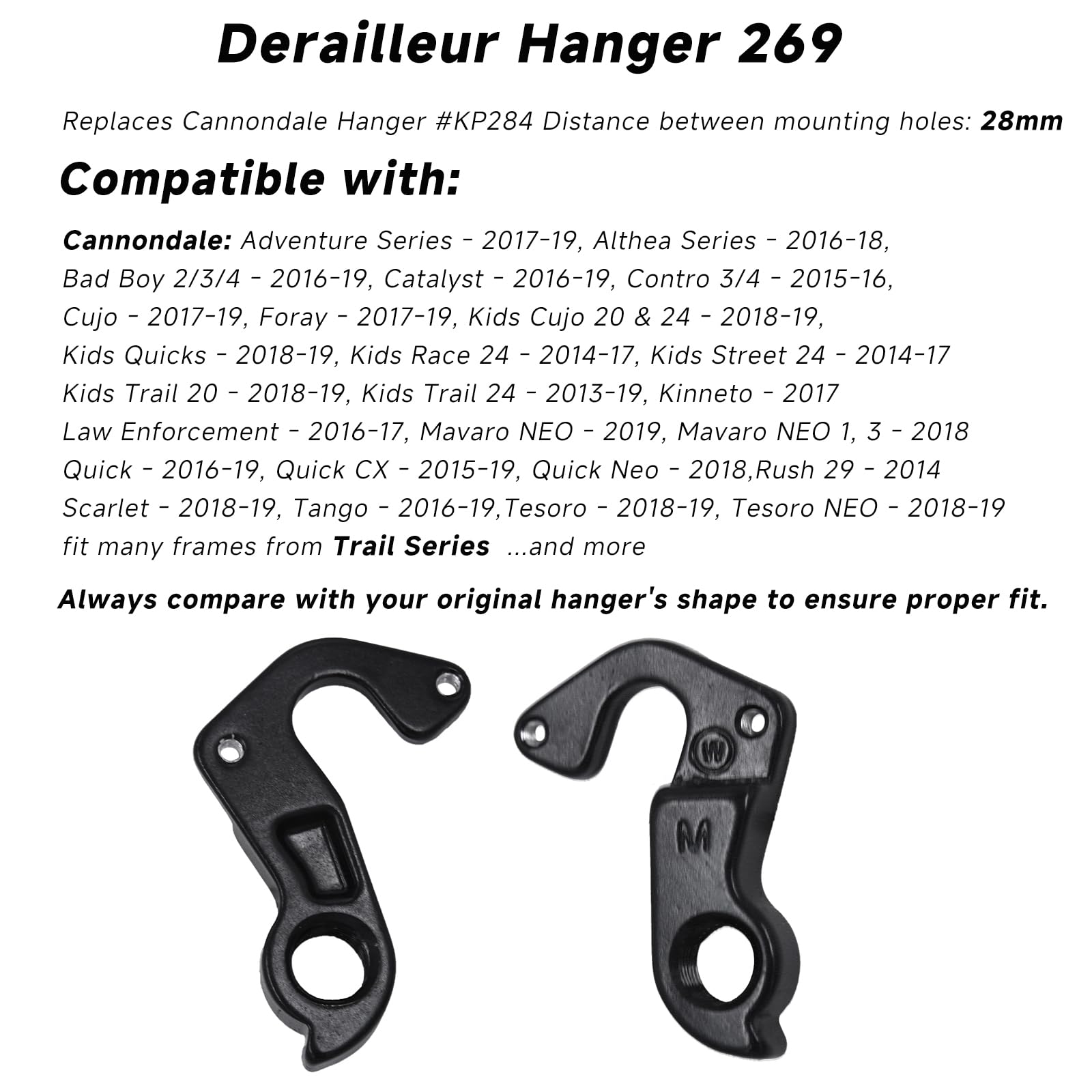 Amazon.com: Rear Derailleur Hanger 269, Dropout-269 - Compatible
