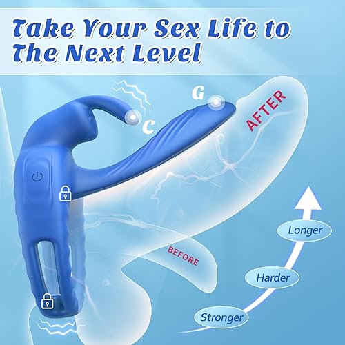 Miniatura 21 de Anillo vibrador para pene juguetes sexuales para parejas y mujeres - Vibrador de pene con vibradores de clítoris de conejo, manga de juguete