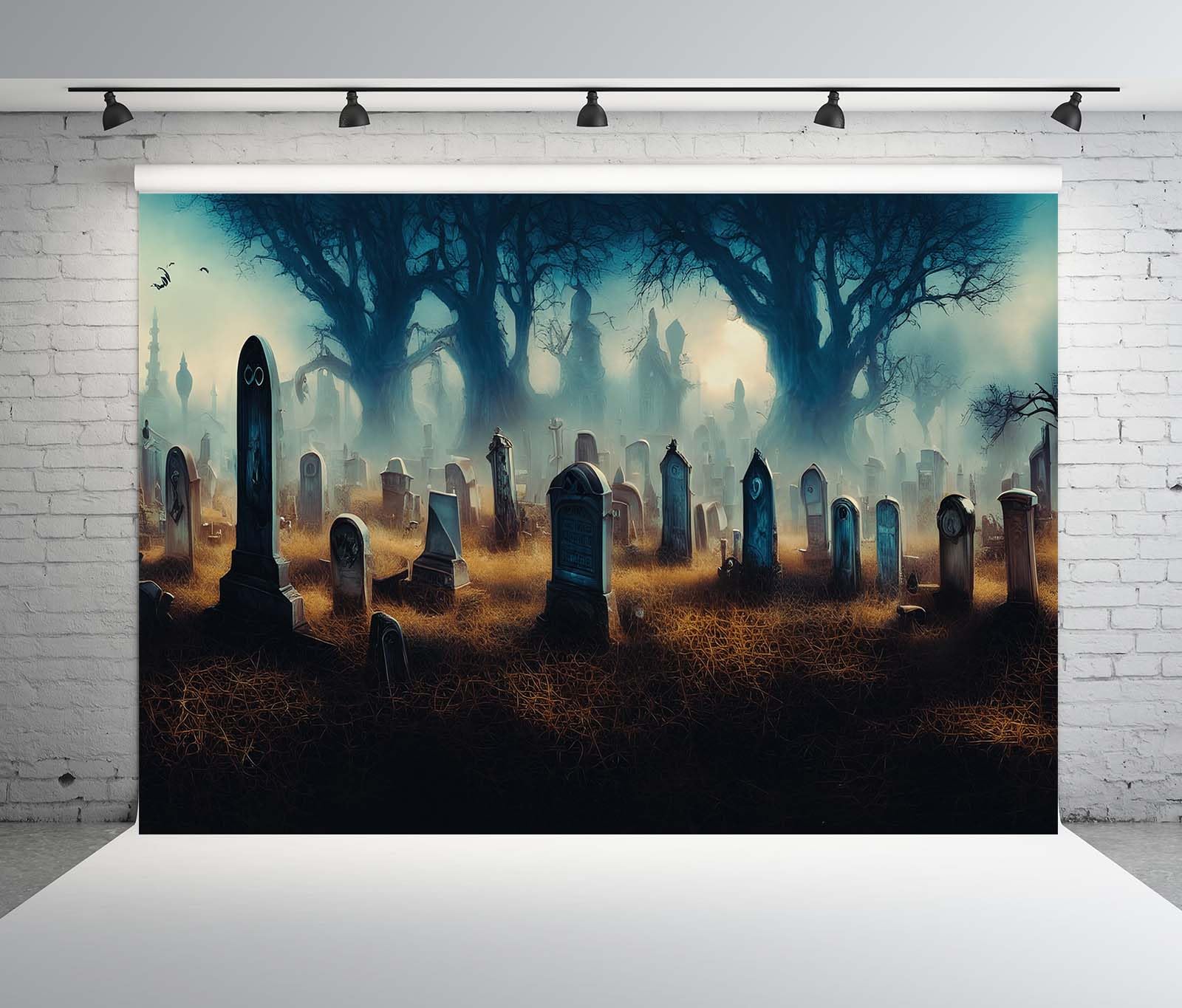 BELECO 3.6x2.5m Sfondo Tessuto Cimitero-Halloween