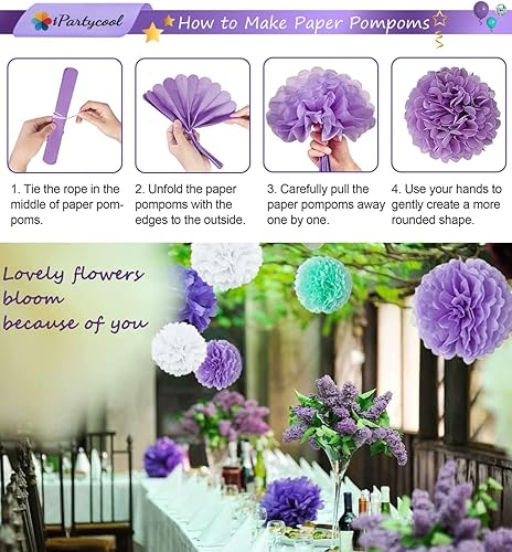 Miniatura 4 de Decoraciones de fiesta de cumpleaños de sirena para niñas y mujeres, 60 piezas de suministros de fiesta de sirena con pancarta de feliz cumpleaños,