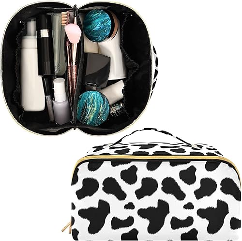 Miniatura 2 de Bolsa de maquillaje de rombos, bolsas de maquillaje portátiles de gran capacidad para mujeres y niñas, estuche de cosméticos multifuncional de