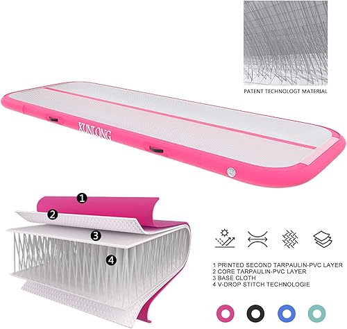 Miniatura 4 de XUNLONG Colchoneta inflable de entrenamiento de gimnasia de 48 pulgadas de grosor de 10131620 pies con bomba de aire eléctrica para