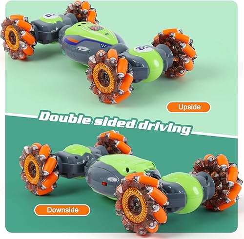 Miniatura 4 de Auto de acrobacias RC con detección de gestos para niños de 6 a 12 años, autos de control remoto 4WD con luces y música, el mejor regalo de
