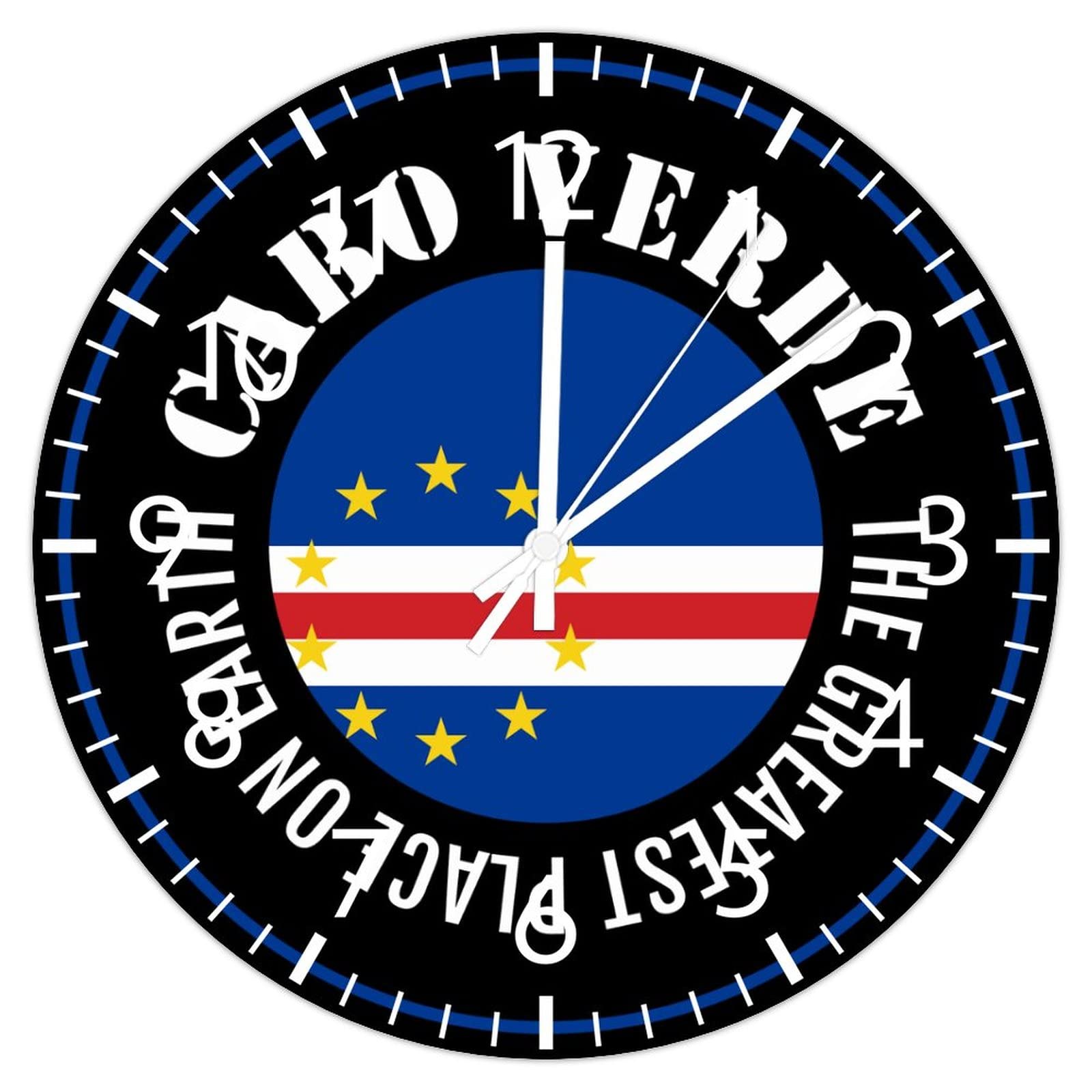 Horloge murale Cabo Verde : horloge en PVC 30 cm silencieuse pour salon
