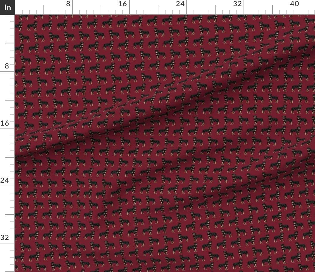 Spoonflower Fabric - Rottweiler Dogs Red Rottweilers Pets Pet Small Portrait Printed on Petal Signature Cotton Fabric by The Yard - Sewing Quilting Apparel Crafts Decor